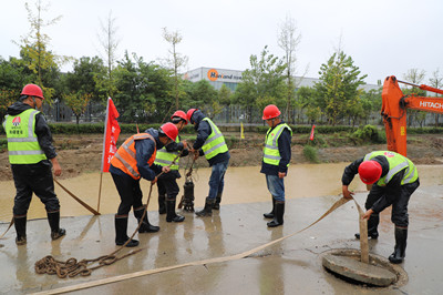 陜煤建設(shè)漢中分公司第九項目部雨天防汛學(xué)習(xí)兩不誤